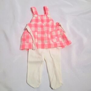Vintage Cabbage Patch Kids Pink &  White Dress and Tights